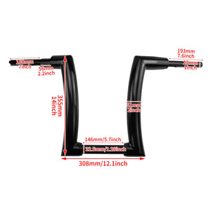 Guidon ape hanger fat bar pour Harley Softail, Dyna, Sportster et Touring - vue 6