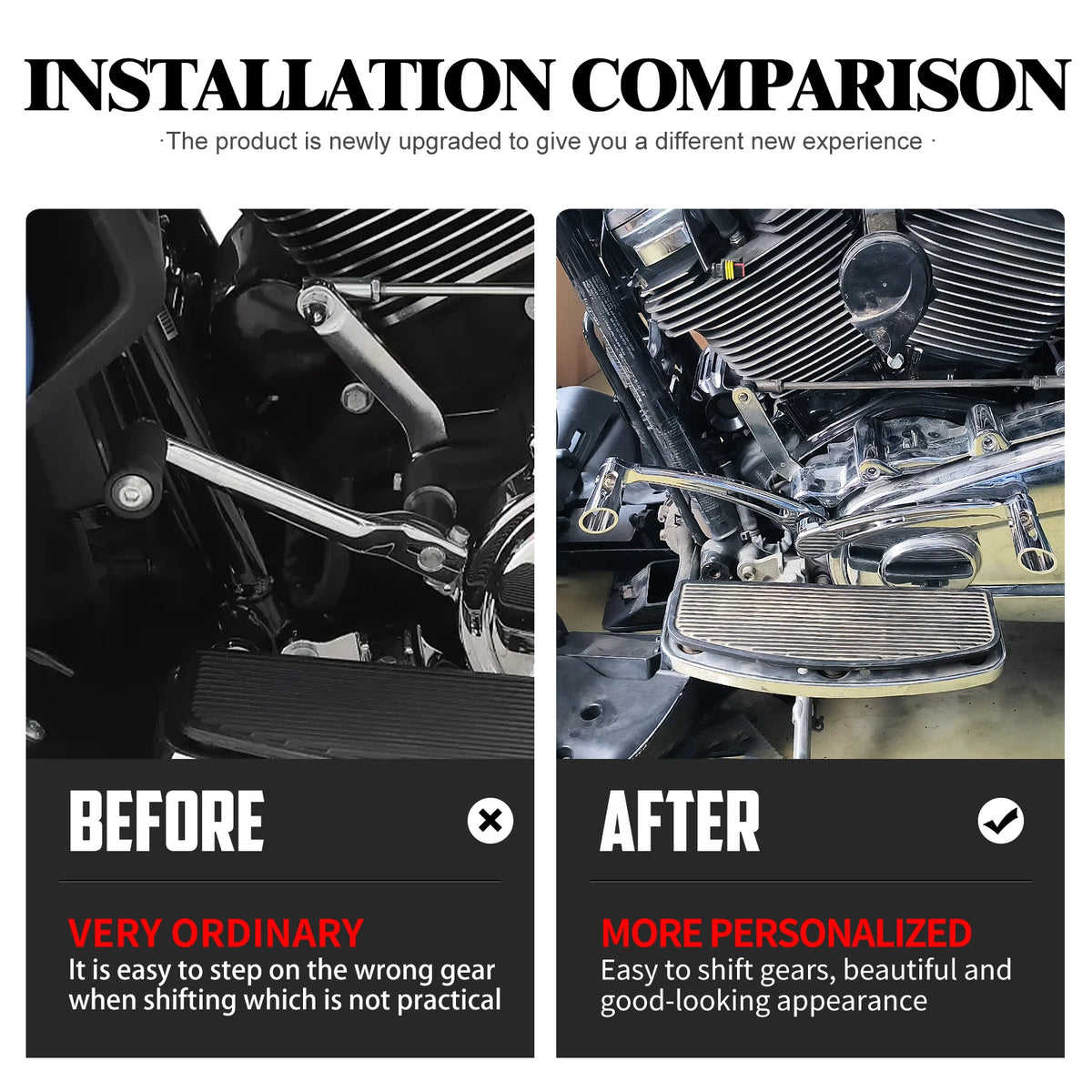 Kit commandes au pied en aluminium usiné pour Harley-Davidson Touring - vue 2