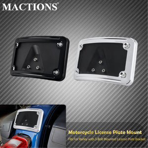 Support de Plaque d'Immatriculation Courbé 3 Trous - Harley-Davidson Dyna, Sportster et Softail – photo 2/8