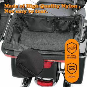 Organiseur en nylon noir installé à l'intérieur d'un top case de moto - vue 4