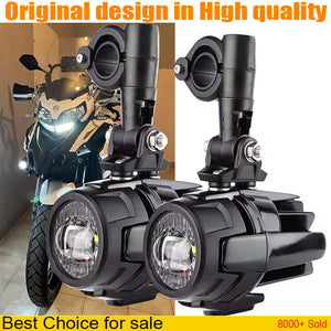 Phares LED additionnels antibrouillard universels pour moto, 4000 lumens 12V - vue 1