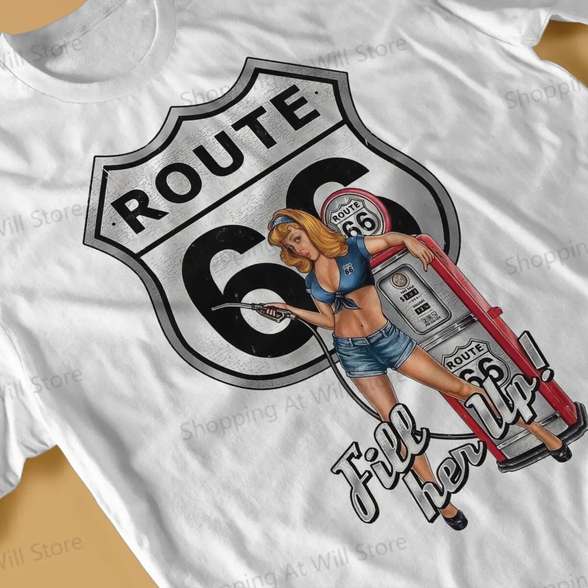 T-shirt Route 66 100% Coton Col Rond Manches Courtes Homme/Femme - vue 2