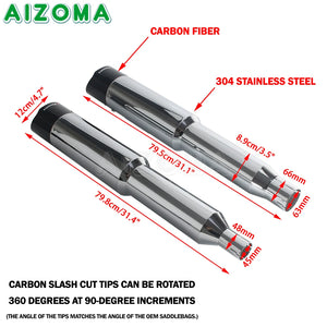 Silencieux slip-on 4,5 po carbone/inox pour Harley-Davidson Touring FLHX, FLTRX, FLHTK 2017-2026 (échappement double) – photo 2/8