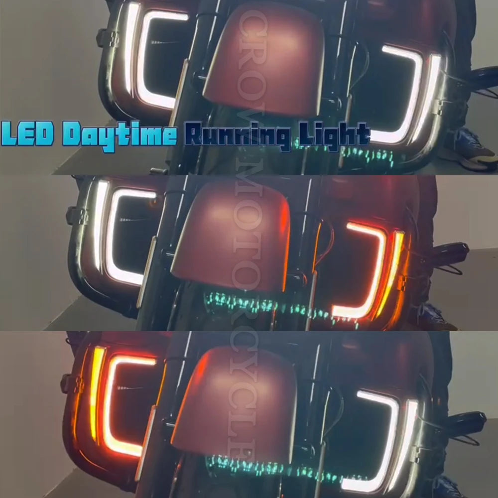 Feu LED chromé de bas de carénage pour moto Harley-Davidson Touring - vue 2