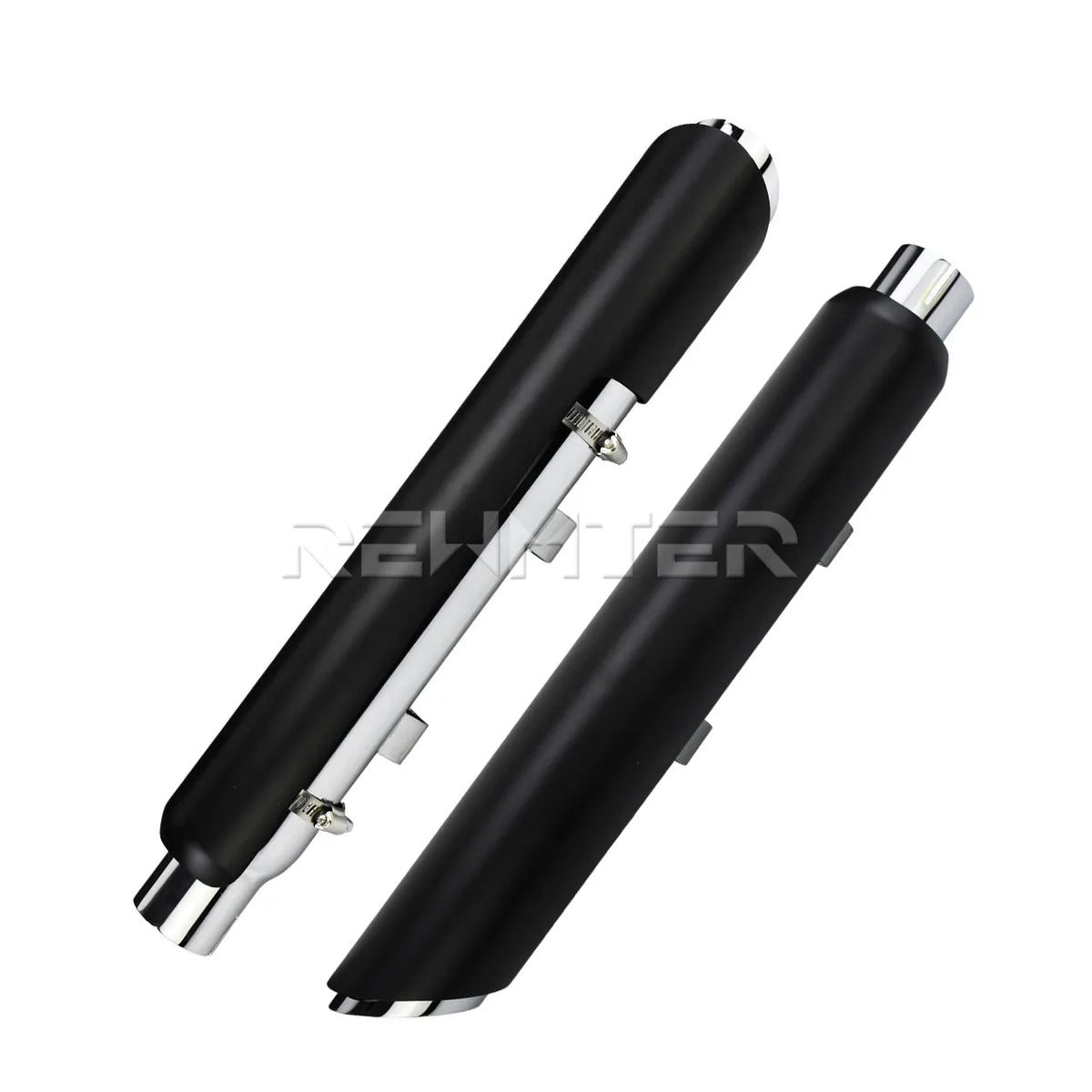 Silencieux d'échappement noir style shortshots pour Harley-Davidson Sportster - vue 2