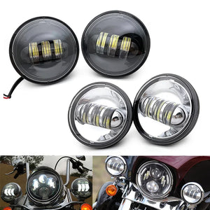Feux additionnels LED 4,5 pouces pour Harley Touring - vue 1