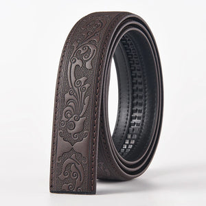 Ceinture en cuir noir à boucle automatique - vue 8