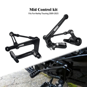 Kit de commandes centrales noir en aluminium pour Harley-Davidson Touring - vue 1