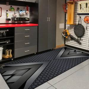 Tapis de sol garage motif hexagonal antidérapant – photo 6/6