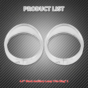 Anneaux de Finition Chromés pour Feux Additionnels 4,5" - Harley-Davidson Touring – photo 2/9