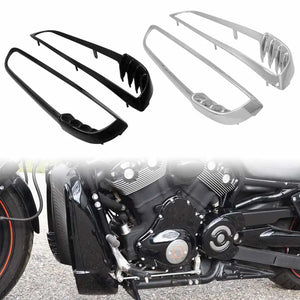 Caches de Radiateur Décoratifs Gauche/Droite (Noir/Chrome) - Harley-Davidson V-Rod, Night Rod, Street Rod VRSC/VRSCA 2002-2010 – photo 1/8