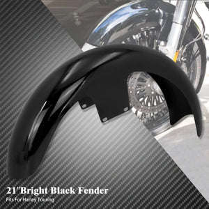 Garde-boue avant moto en acier noir pour Harley Touring - vue 12