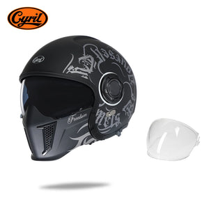 Casque moto modulable rétro, mentonnière relevée - vue 25