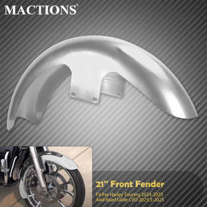 Garde-boue avant enveloppant en acier brut pour Harley-Davidson Touring - vue 1