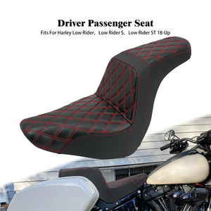Selle biplace noire en cuir microfibre pour Harley-Davidson Softail - vue 10