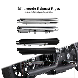 Silencieux d'échappement noir style shortshots pour Harley-Davidson Sportster - vue 1