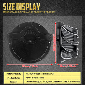 Filtre à air CNC - Harley Softail Fat Boy, Breakout FXBB, Low Rider 2025, Touring CVO, Street Glide, Road Glide 2023-2026 – photo 6/11