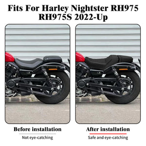 Selle duo noire en cuir PU pour Harley-Davidson Nightster - vue 2