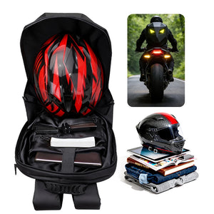 Sac à dos rouge à coque rigide avec écran LED - vue 1