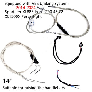 Kit de durite d'embrayage et de frein d'extension 10-18 pouces pour Harley-Davidson Sportster XL883, Iron XL1200, Forty Eight, 72V 2007-2024 – photo 15/20