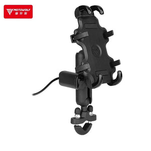 Support téléphone moto avec chargeur USB rapide QC3.0 – fixation guidon ou rétroviseur, idéal GPS - vue 4