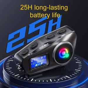 Kit intercom Bluetooth Q58-MAX fixé sur casque moto - vue 5