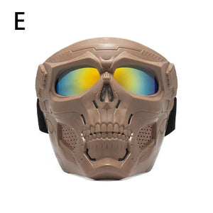 Masque de moto tête de mort rétro noir style biker - vue 16
