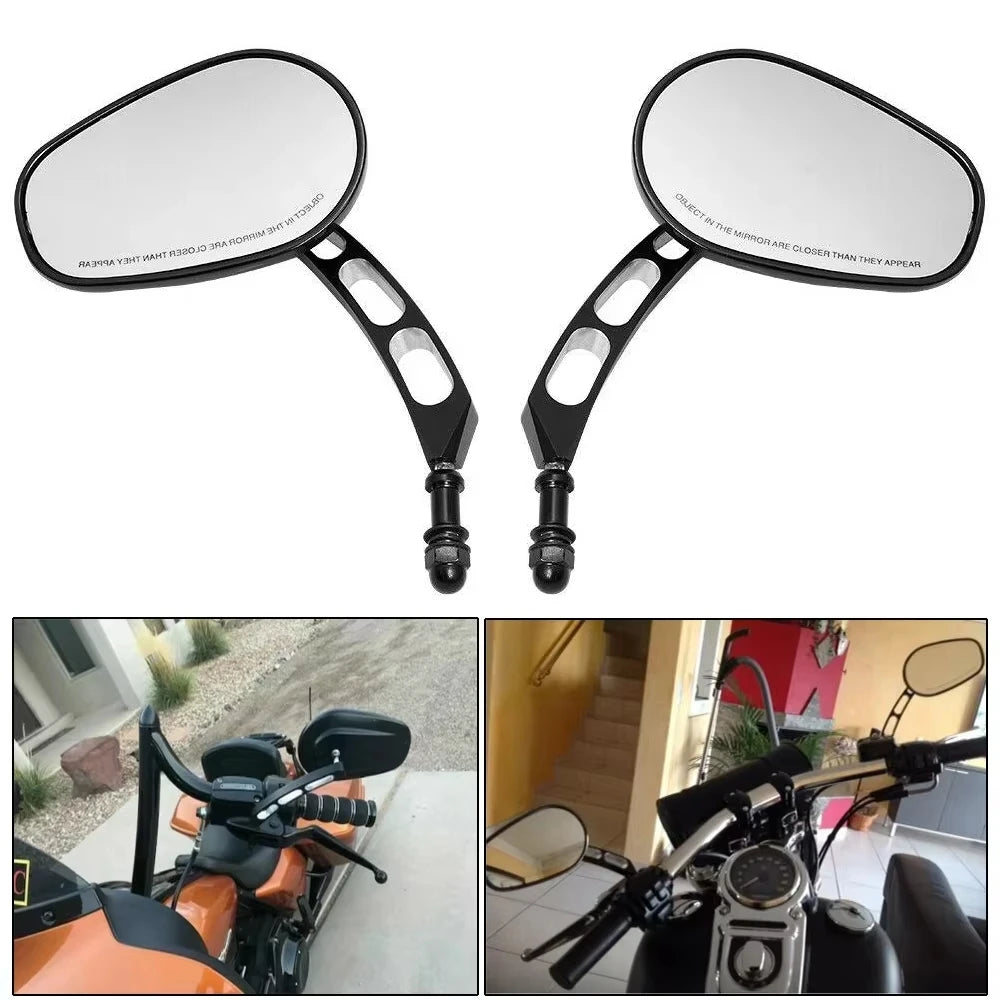 Rétroviseurs latéraux noir mat pour Harley Softail et Touring