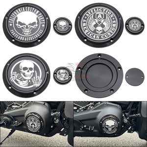 Cache derby et cache de distribution pour Harley Softail - vue 1