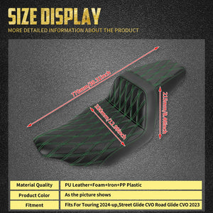 Selle Biplace Piquage Quadrillé - Harley-Davidson Touring 2024 et plus, CVO 2023 – photo 6/12
