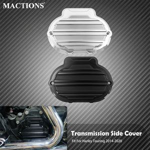 Cache latéral de boîte de vitesses CNC noir/chrome pour Harley-Davidson Touring 2014-2020 – photo 1/8