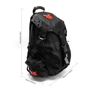 Sac à dos moto noir imperméable avec filet porte-casque - vue 3