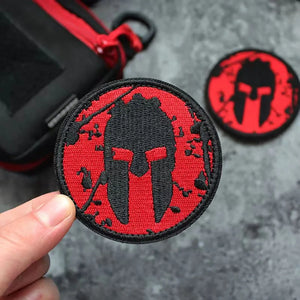 Écusson casque spartiate brodé style militaire - vue 1