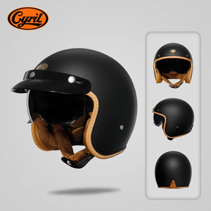 Casque moto jet rétro CYRIL B206 avec visière - vue 10