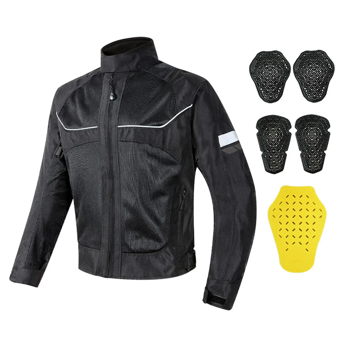 Blouson moto mesh noir réfléchissant - vue - vue 2