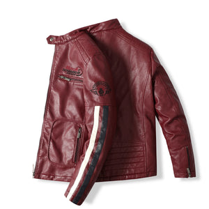 Blouson moto racing homme brodé avec doublure coton, vue de face - vue 4