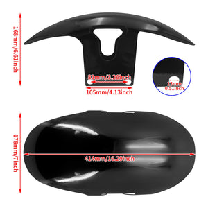 Garde-boue avant en fer noir brillant pour Harley Softail Fat Boy - vue 3