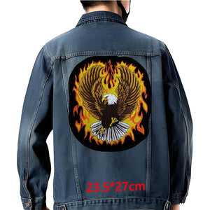 Grand écusson dorsal brodé style biker moto pour blouson - vue 41
