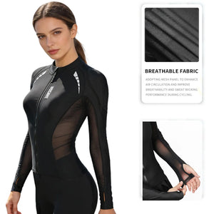Blouson moto femme WOSAWE noir tissu extensible - vue 3
