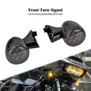 Clignotant avant LED chromé pour Harley-Davidson Touring Road Glide - vue 11