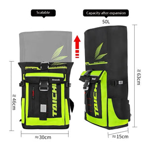 Sac à dos moto imperméable noir avec option éclairage LED - vue 3