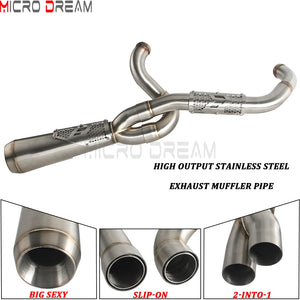 Échappement 2 en 1 inox pour Harley Dyna - vue 3