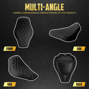 Selle solo pilote profil bas capitonnée losange en simili cuir - Harley Softail Breakout, Rocker FXCW 2008-2017 – photo 3/8