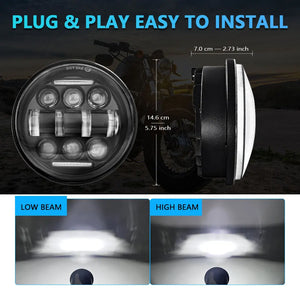 Phare LED 5,75 pouces pour Harley Sportster et Dyna - vue 2