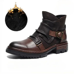 Bottes cuir motard bout rond - vue 9