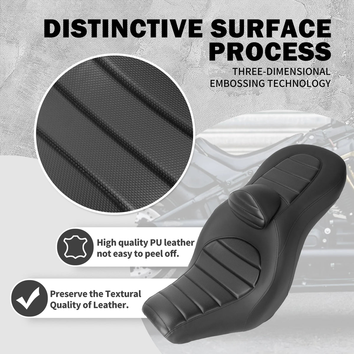 Selle biplace avec dossier pour Harley-Davidson Softail Low Rider ST et Sport Glide