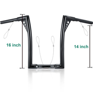 Guidon Ape Hanger 1,25 pouce (10/12/14 pouces de hauteur) - Harley-Davidson Sportster, Softail, Dyna, Road King et Road Glide – photo 12/12