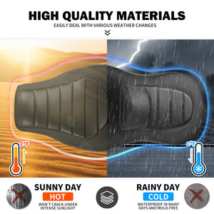 Selle duo noire avec dossier pour Harley-Davidson Softail - vue 6
