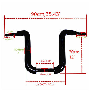 Guidon ape hanger 50 mm pour Harley Fat Boy - vue 1