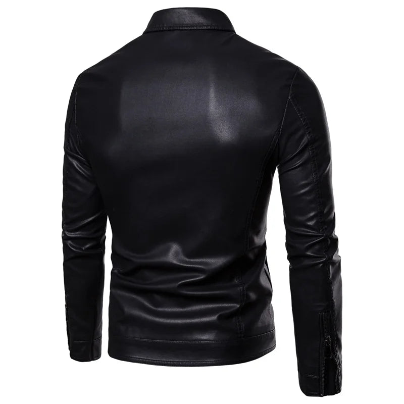Veste simili cuir noire homme - vue produit - vue 2